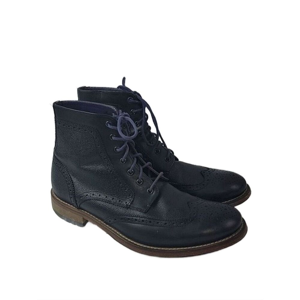 Ted Baker Derby Brogue Black Leather Men's Boots